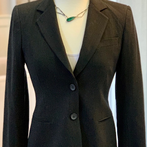 THEORY dark navy blue pinstripe 2 button blazer - Picture 7 of 8